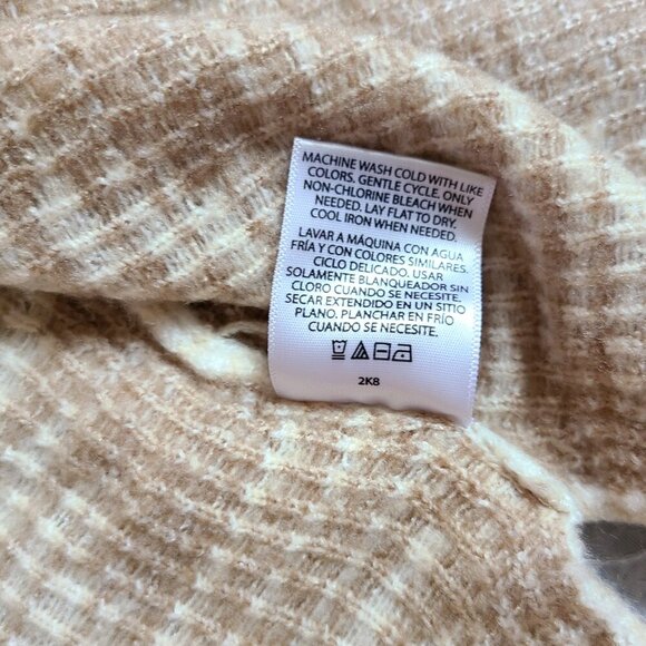 Time And Tru Women’s Cardigan 4-6 Tan Nordic Sweater Aztec Fall Oversized Long - Picture 7 of 9